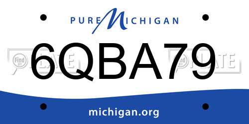 6QBA79 Michigan License Plate