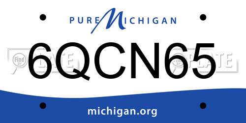6QCN65 Michigan License Plate
