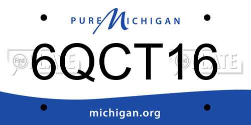 6QCT16 Michigan License Plate