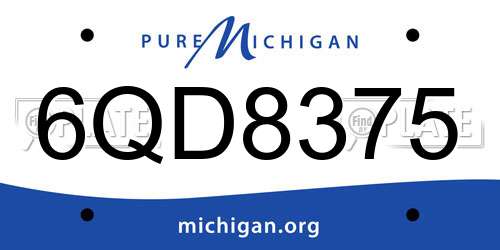 6QD8375 Michigan License Plate