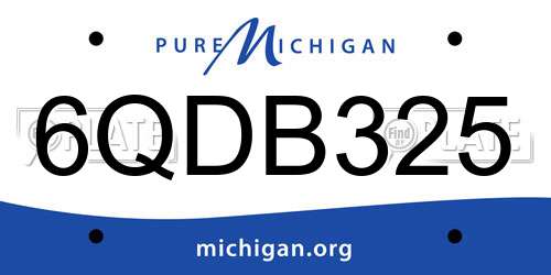 6QDB325 Michigan License Plate