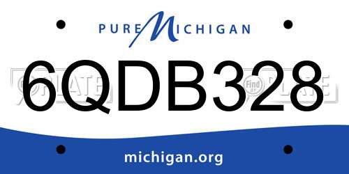 6QDB328 Michigan License Plate