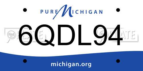 6QDL94 Michigan License Plate
