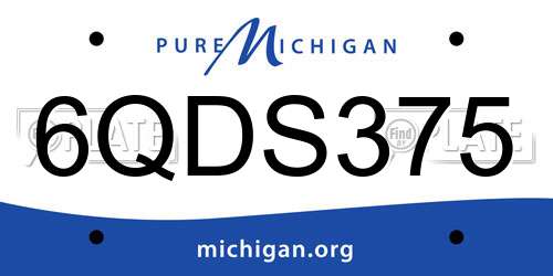 6QDS375 Michigan License Plate