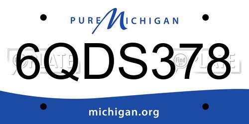 6QDS378 Michigan License Plate