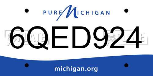6QED924 Michigan License Plate