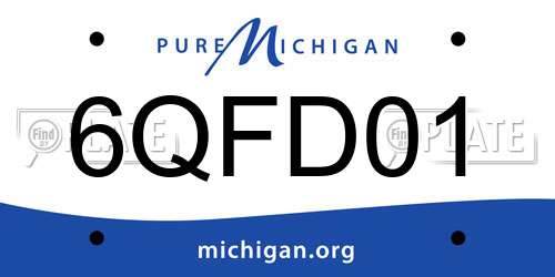 6QFD01 Michigan License Plate