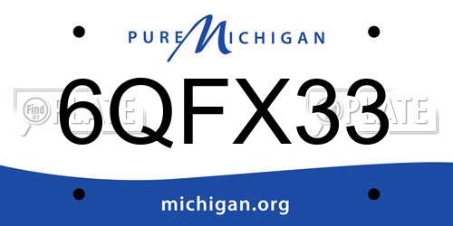 6QFX33 Michigan License Plate