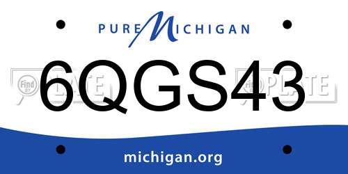 6QGS43 Michigan License Plate