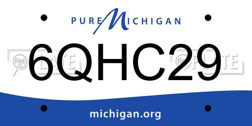 6QHC29 Michigan License Plate