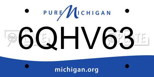 6QHV63 Michigan License Plate