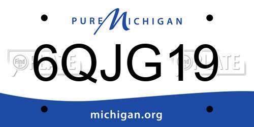 6QJG19 Michigan License Plate