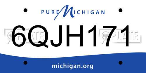 6QJH171 Michigan License Plate