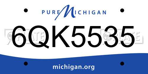 6QK5535 Michigan License Plate