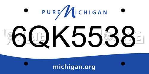 6QK5538 Michigan License Plate
