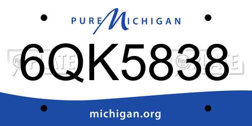 6QK5838 Michigan License Plate