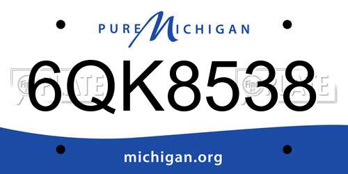 6QK8538 Michigan License Plate