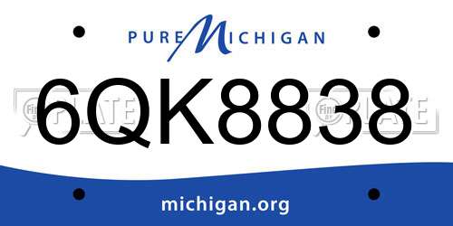6QK8838 Michigan License Plate