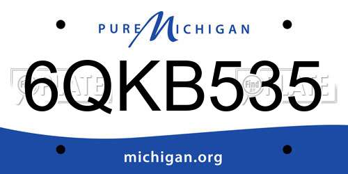6QKB535 Michigan License Plate