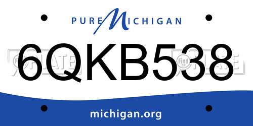 6QKB538 Michigan License Plate