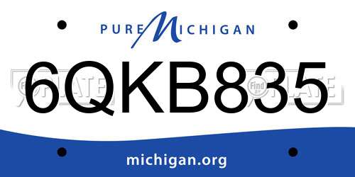 6QKB835 Michigan License Plate