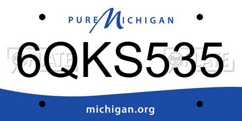 6QKS535 Michigan License Plate