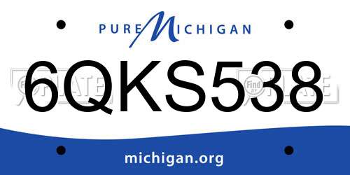 6QKS538 Michigan License Plate