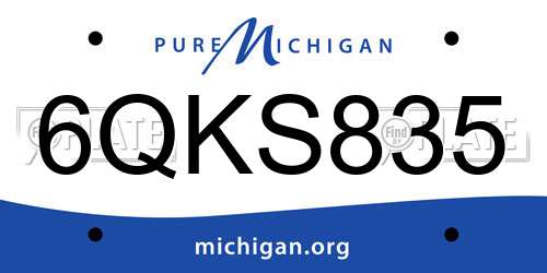 6QKS835 Michigan License Plate