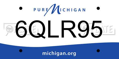 6QLR95 Michigan License Plate