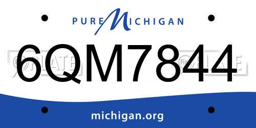 6QM7844 Michigan License Plate