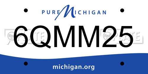 6QMM25 Michigan License Plate