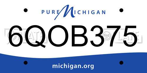 6QOB375 Michigan License Plate
