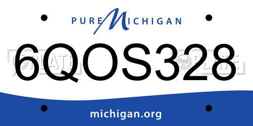 6QOS328 Michigan License Plate