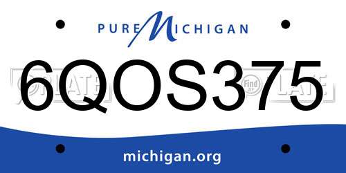 6QOS375 Michigan License Plate