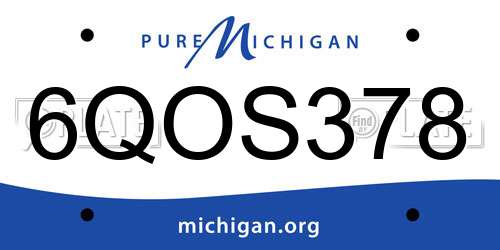 6QOS378 Michigan License Plate