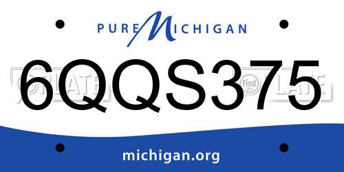 6QQS375 Michigan License Plate
