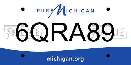 6QRA89 Michigan License Plate