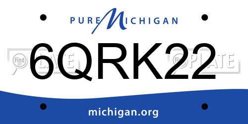 6QRK22 Michigan License Plate