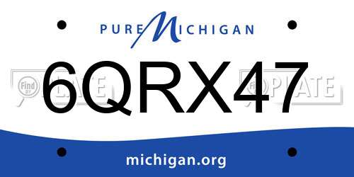 6QRX47 Michigan License Plate