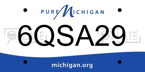 6QSA29 Michigan License Plate