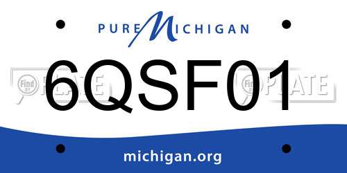 6QSF01 Michigan License Plate