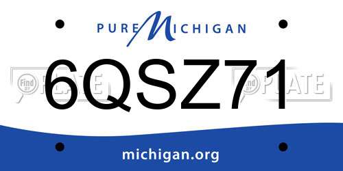 6QSZ71 Michigan License Plate