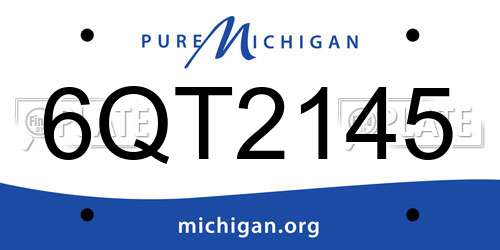 6QT2145 Michigan License Plate