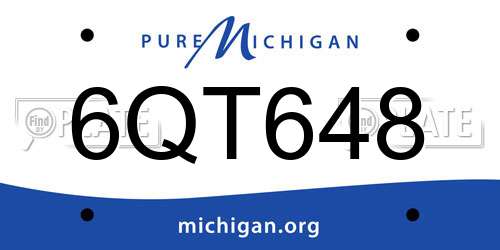 6QT648 Michigan License Plate