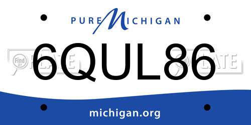 6QUL86 Michigan License Plate
