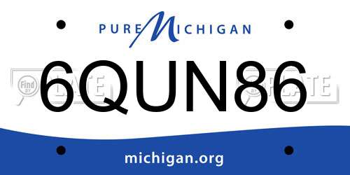 6QUN86 Michigan License Plate