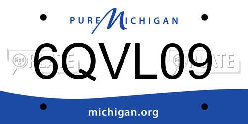 6QVL09 Michigan License Plate