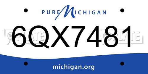 6QX7481 Michigan License Plate