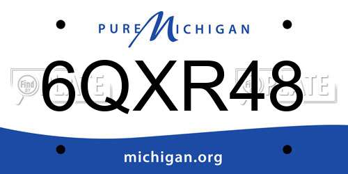 6QXR48 Michigan License Plate