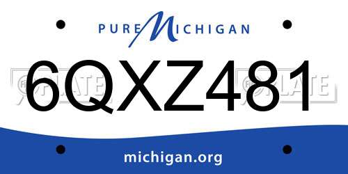 6QXZ481 Michigan License Plate